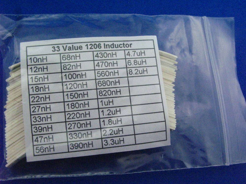 1206 SMD Inductor Assortment Kit 33 value total 660pcs chip inductors sample
